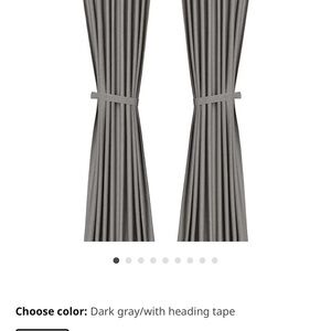 LENDA
Curtains with tie-backs, 3 pairs, dark gray/with heading tape, 55x98 "